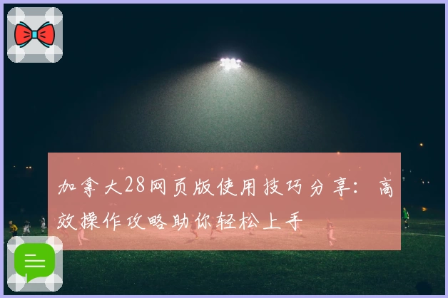 加拿大28网页版使用技巧分享：高效操作攻略助你轻松上手